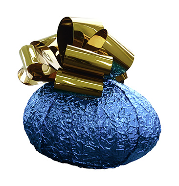 Baroque Egg with Bow (Blue/Gold)