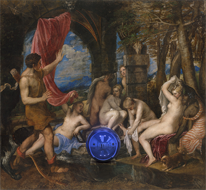 Gazing Ball (Titian Diana and Actaeon)